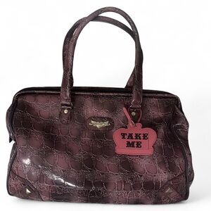 Kathy Van Zeeland Croc-Embossed Tote - Deep Purple